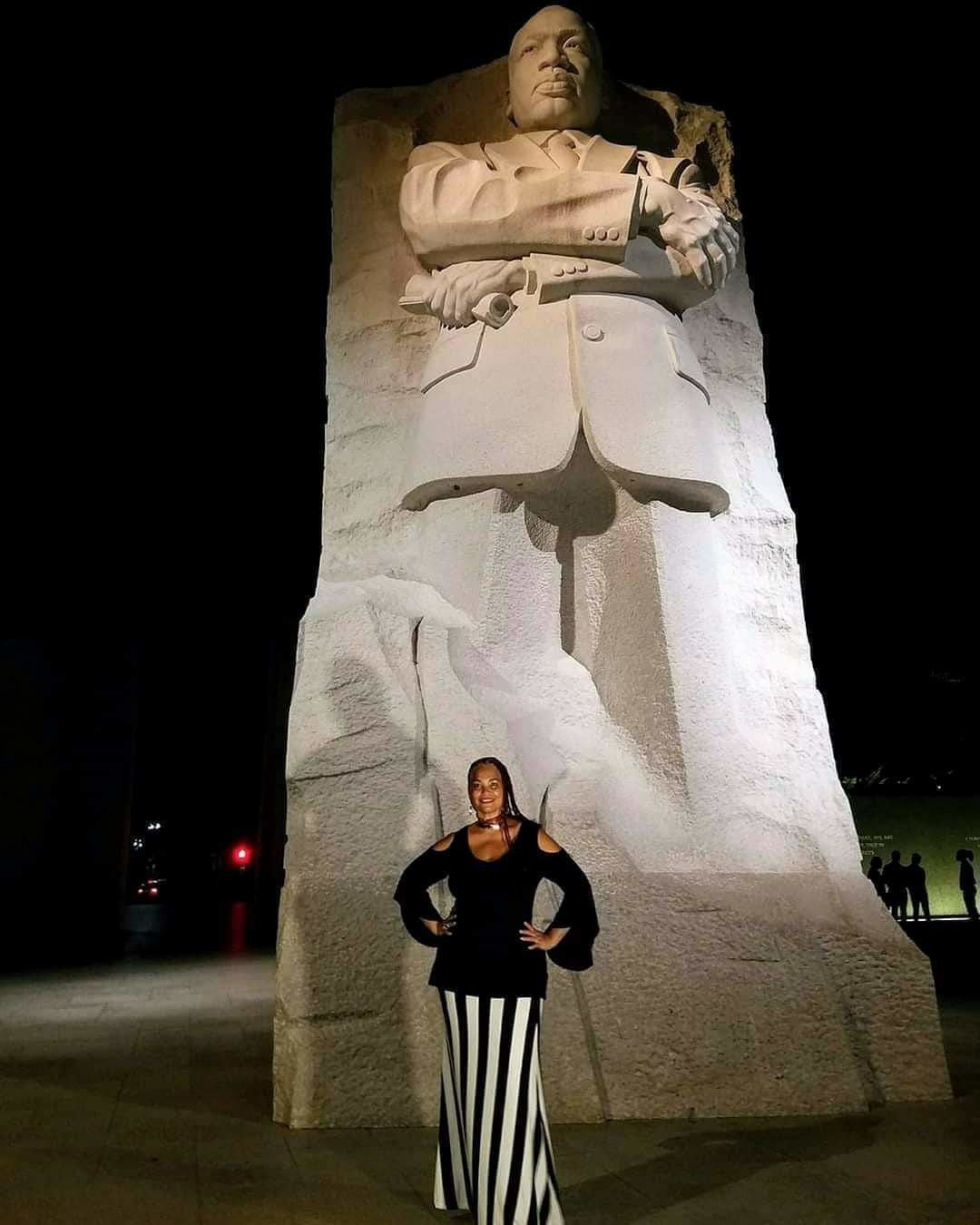 J'Vonne Harley by MLK statue in DC