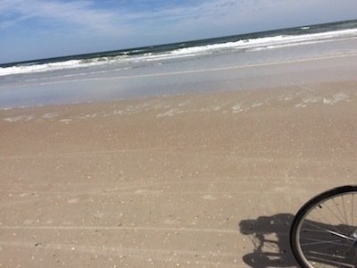 Biking along the beach