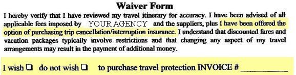 travel waiver trip insurance