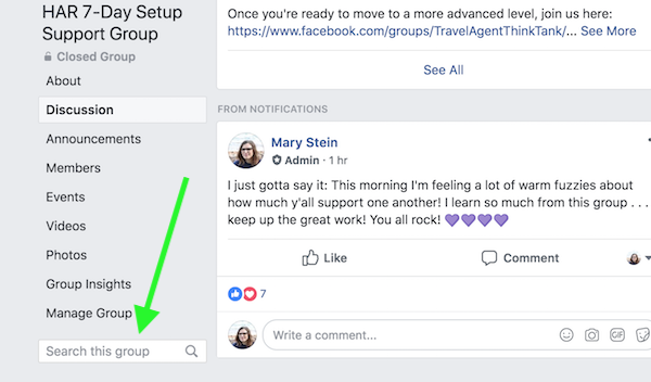 HAR's 7 Day Setup new travel agent facebook support group