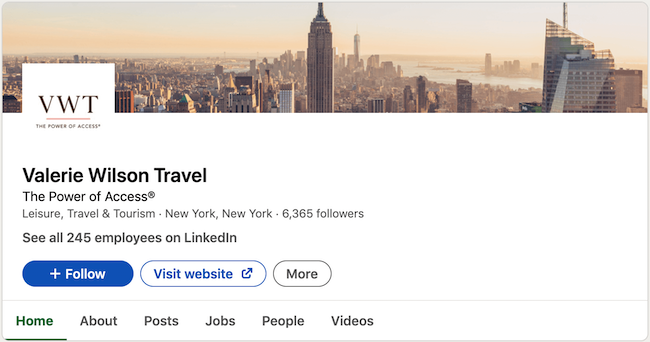 Travel Agent LinkedIn Example