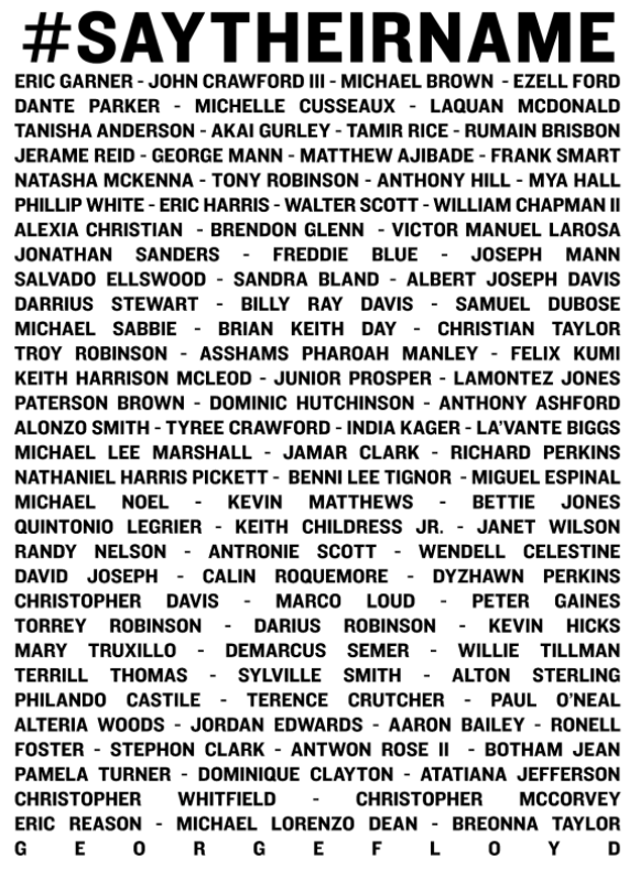 #SayTheirNames - Black Lives Matter